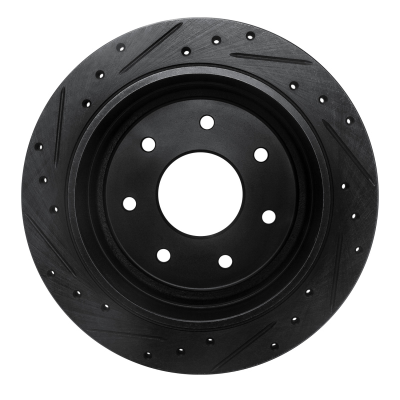 Ford F-150 Brake Rotor (1) - Rear Right - R1 Concepts - Drilled & Slotted - Black - `97-`04